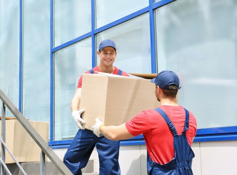 Removal team preparing furniture for a house move in Knightsbridge