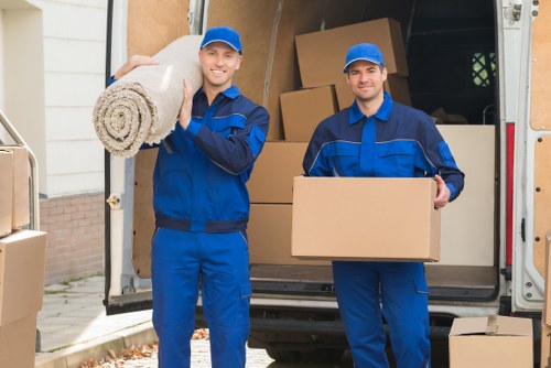 Packing boxes and protective materials prepared for a Knightsbridge move