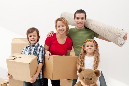 Local movers handling boxes and household items for a Knightsbridge move